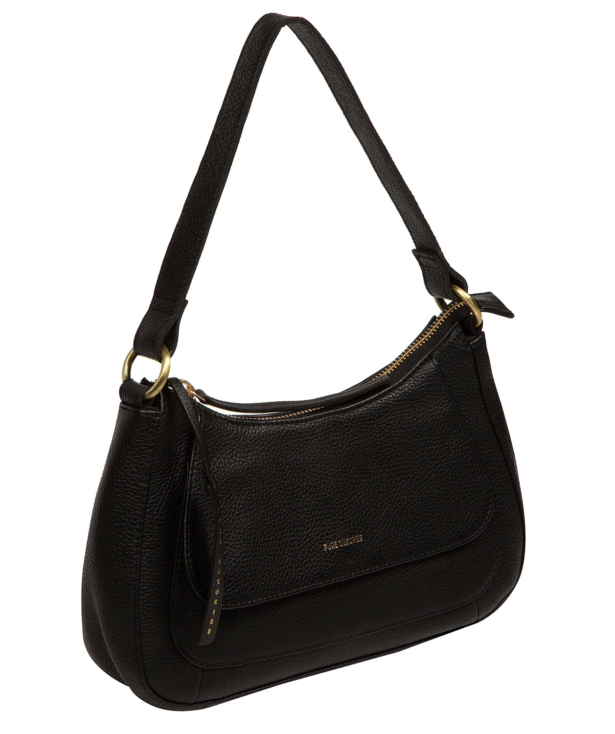 'Calista' Black Leather Grab Bag