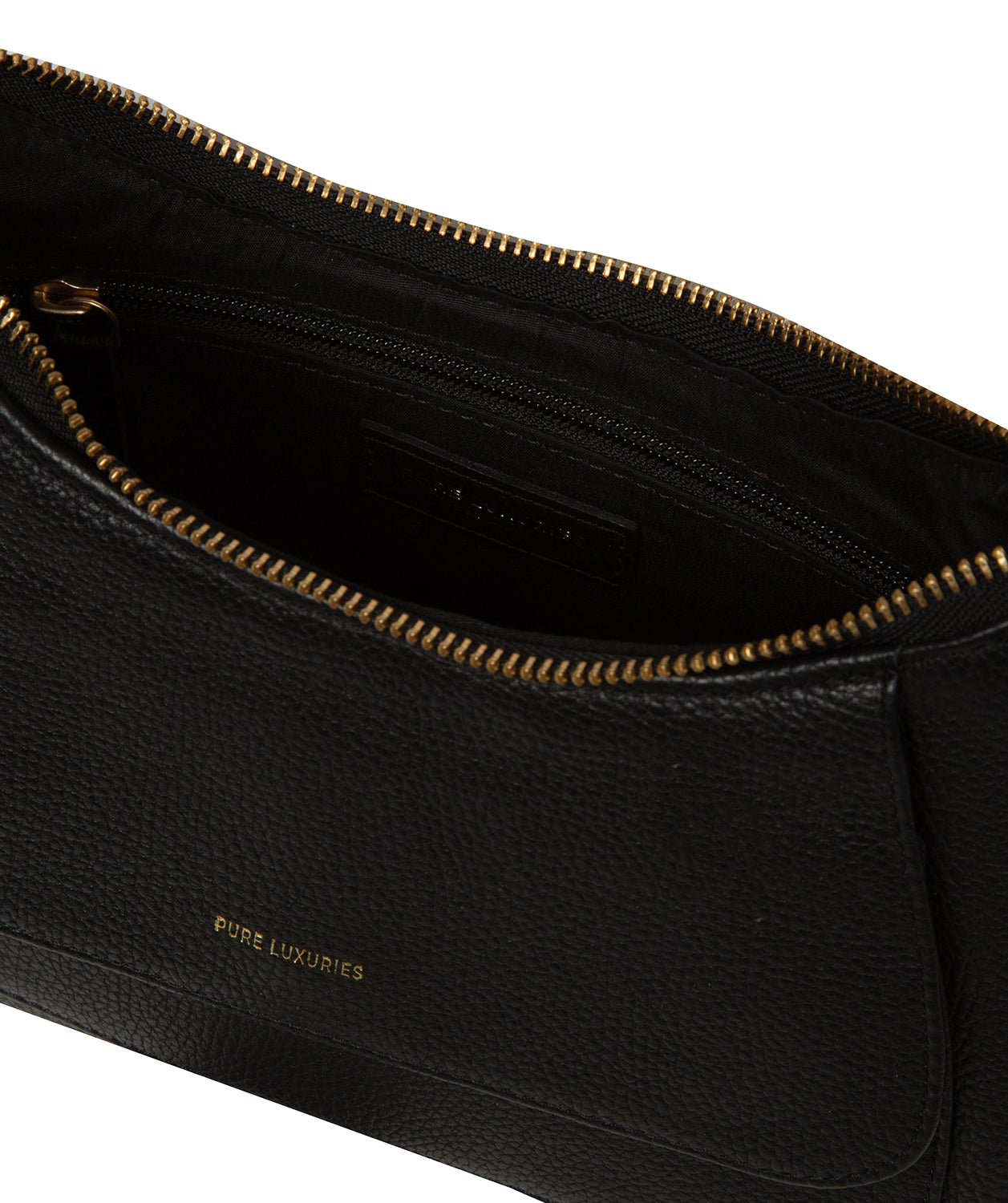 'Calista' Black Leather Grab Bag