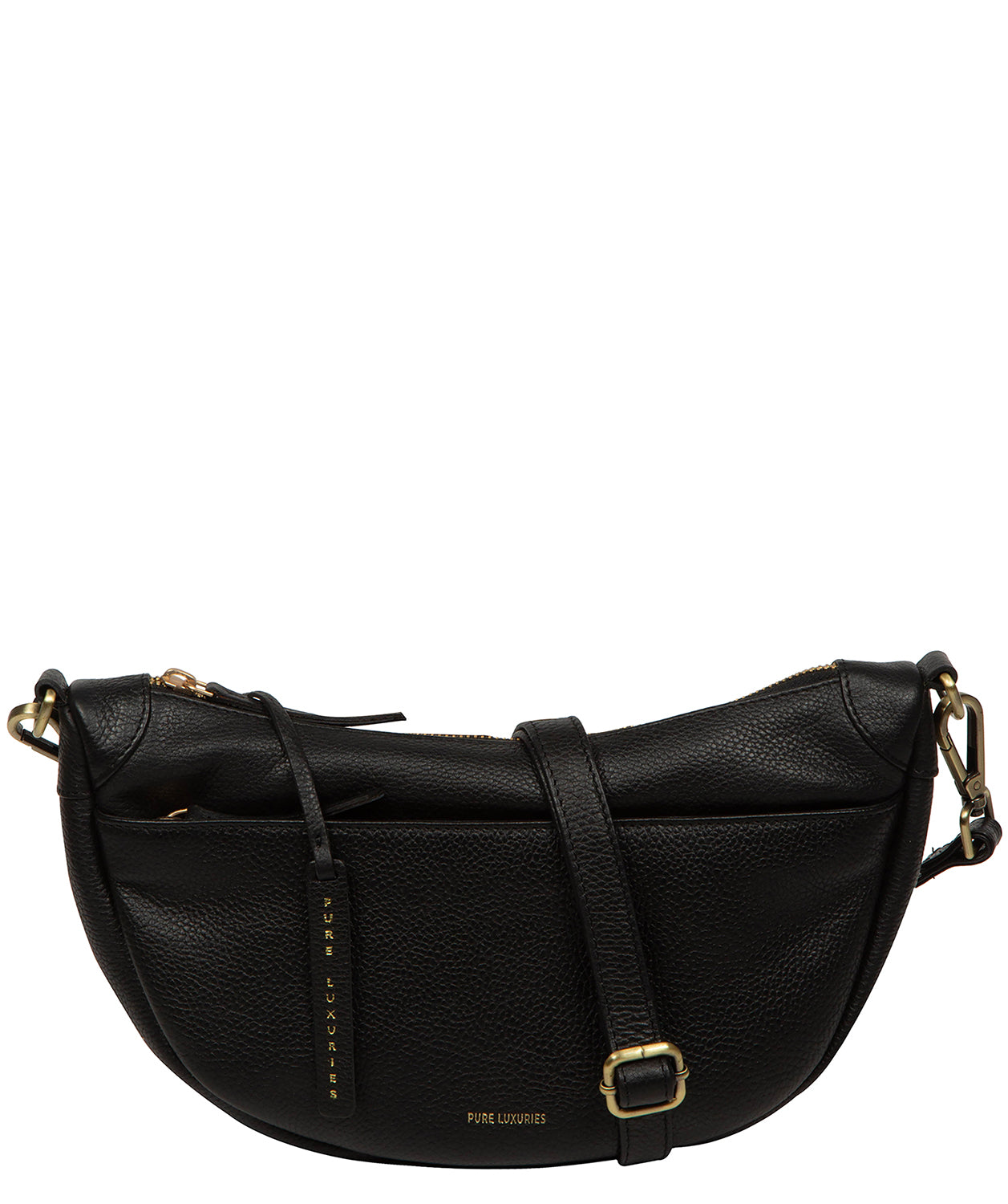 'Melisande' Black Leather Cross Body Bag