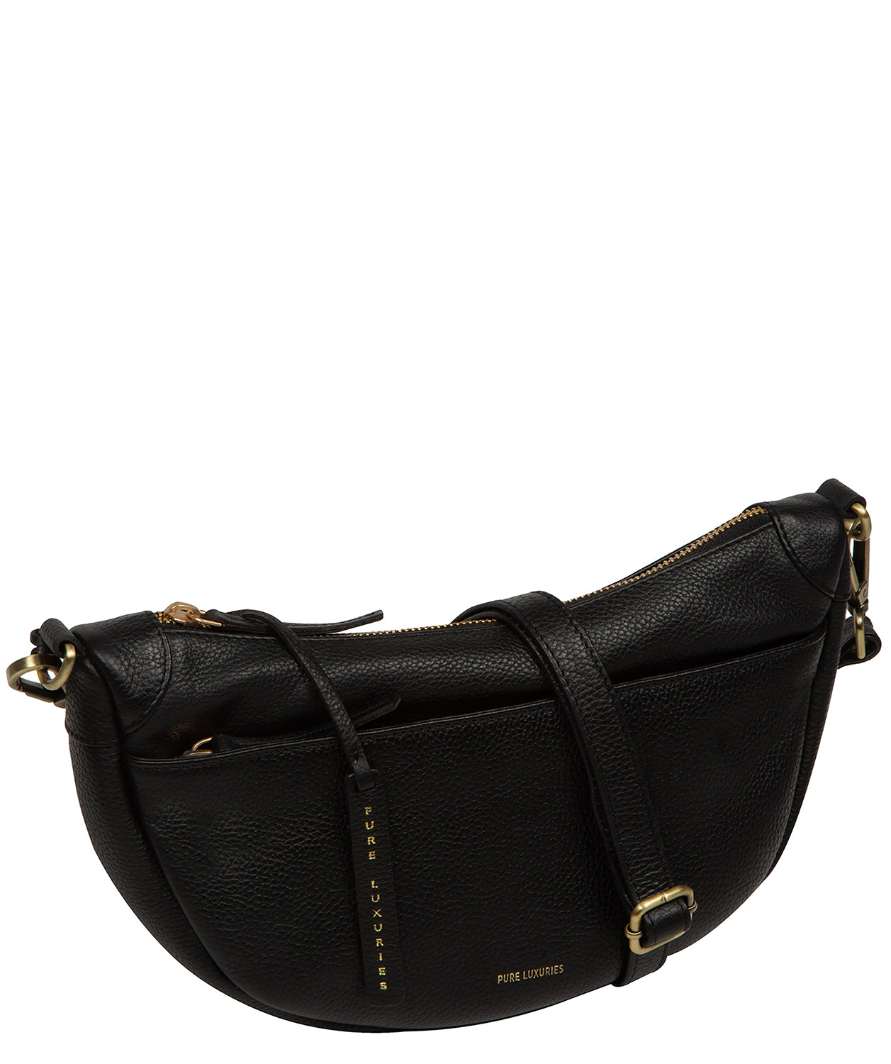 'Melisande' Black Leather Cross Body Bag