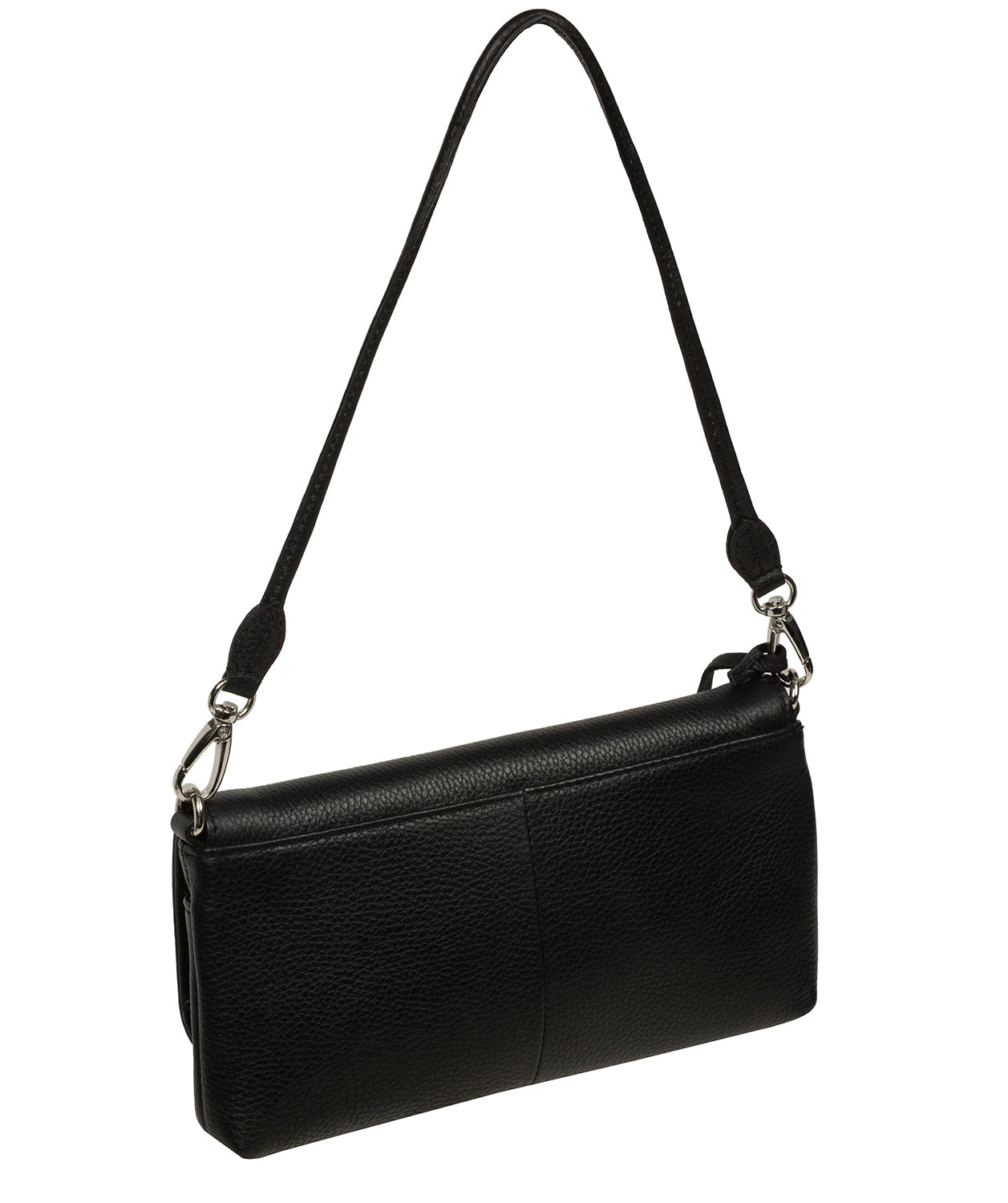 'Christabel' Black Leather Grab & Clutch Bag