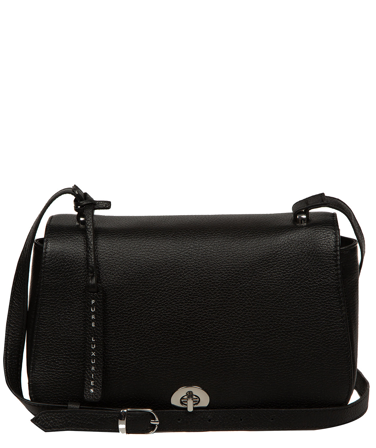 'Annalise' Black Leather Cross Body Bag