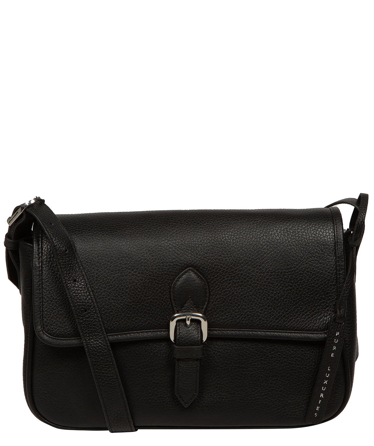 'Francesca' Black Leather Cross Body Bag