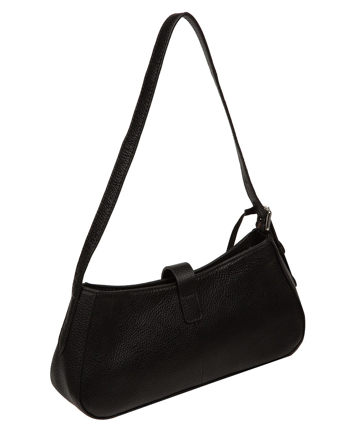 'Evangeline' Black Leather Evening Grab Bag