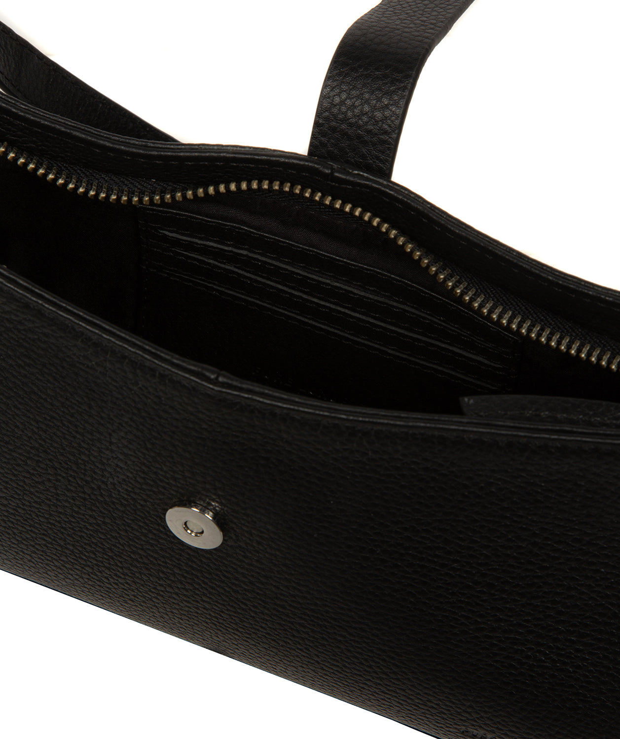 'Evangeline' Black Leather Evening Grab Bag