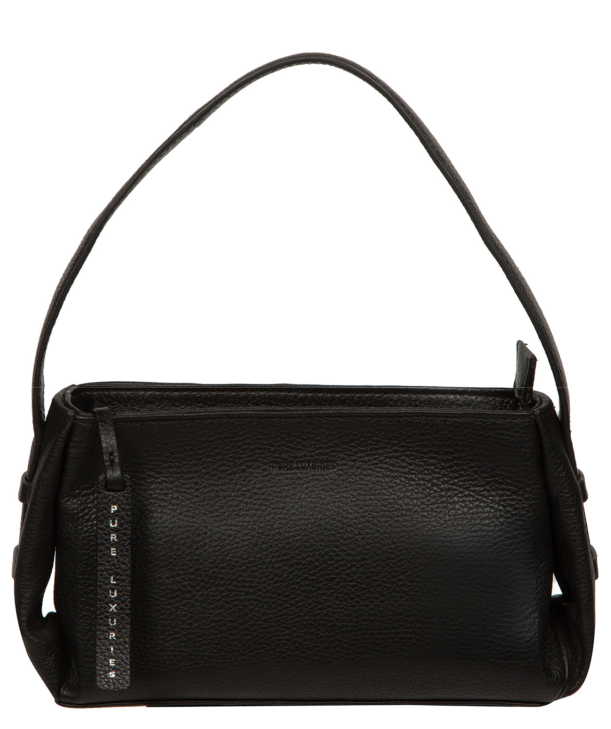 'Rosamund' Black Leather Grab Bag