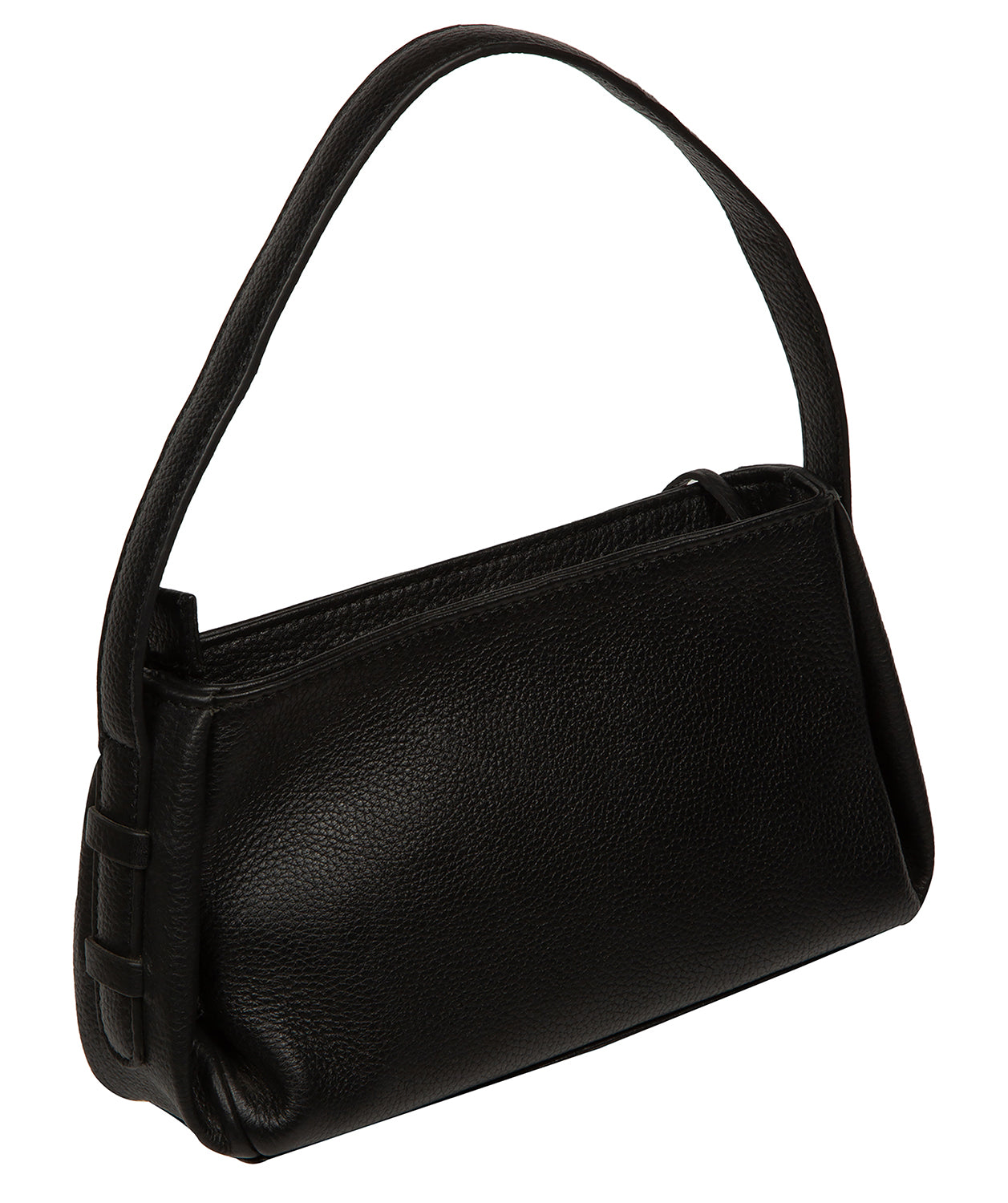 'Rosamund' Black Leather Grab Bag
