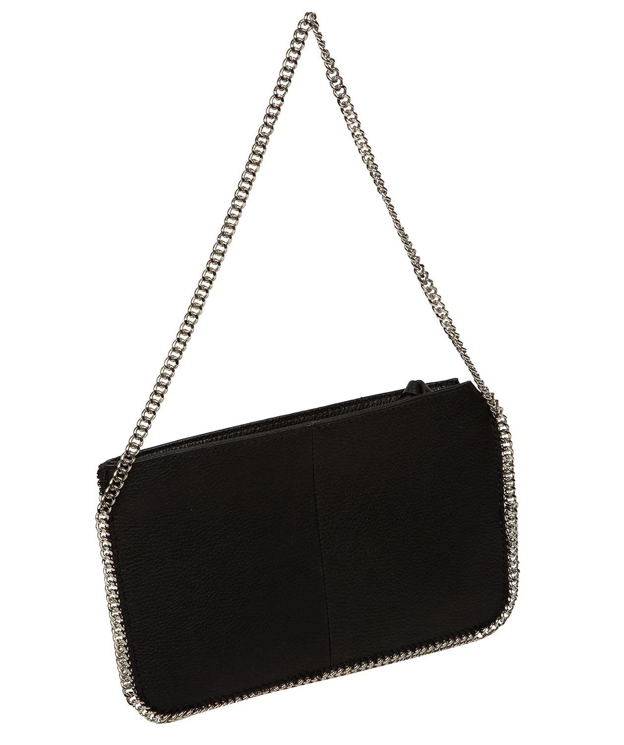 'Adelaide' Black Leather Evening Bag