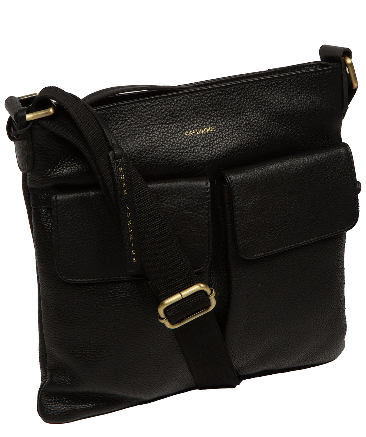 'Elodie' Black Leather Cross Body Bag