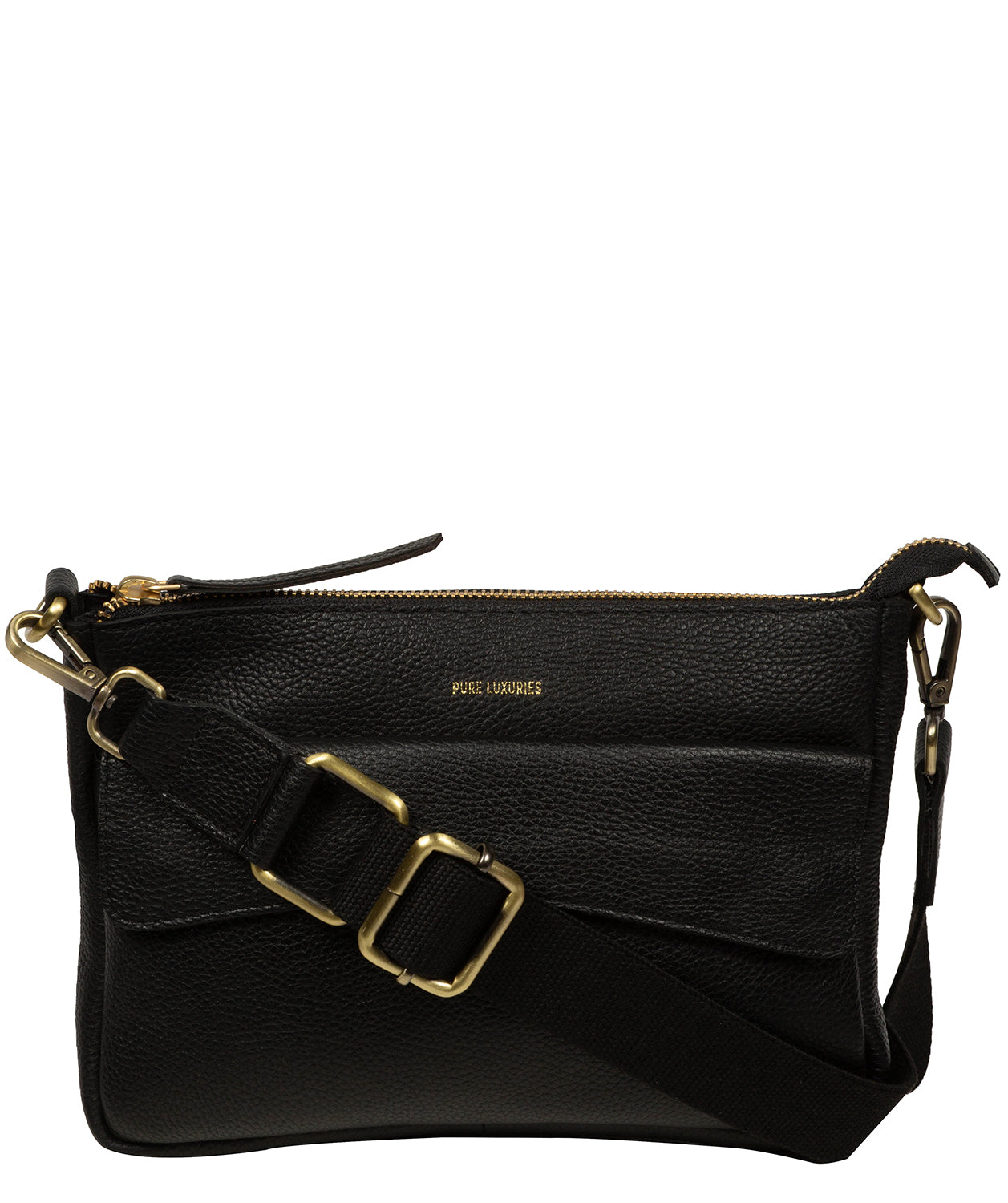 'Jessamine' Black Leather Cross Body Bag