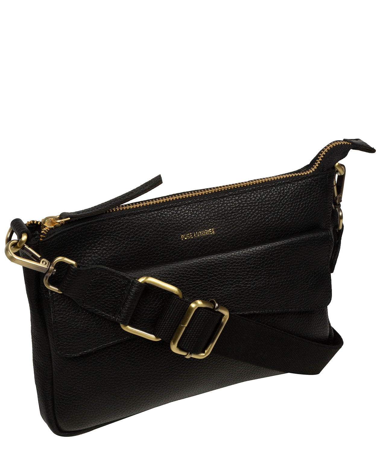 'Jessamine' Black Leather Cross Body Bag