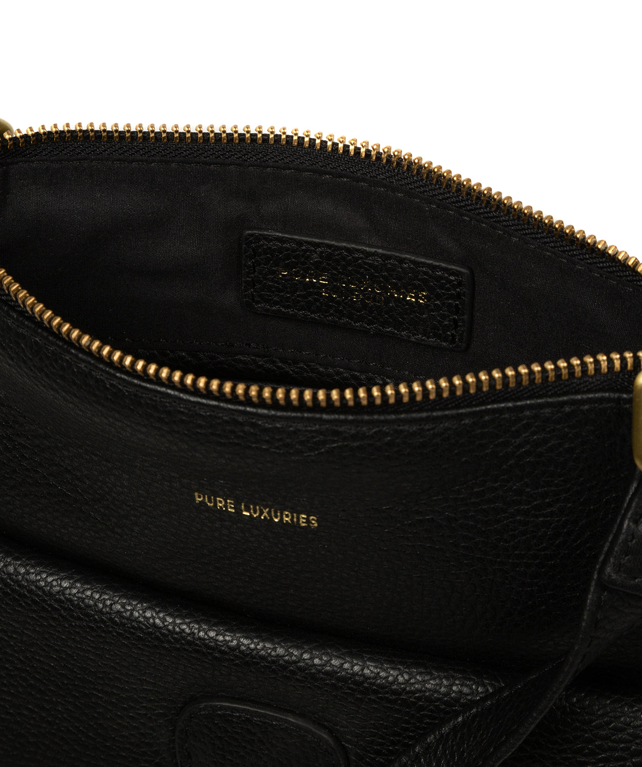 'Lucienne' Black Leather Cross Body Bag