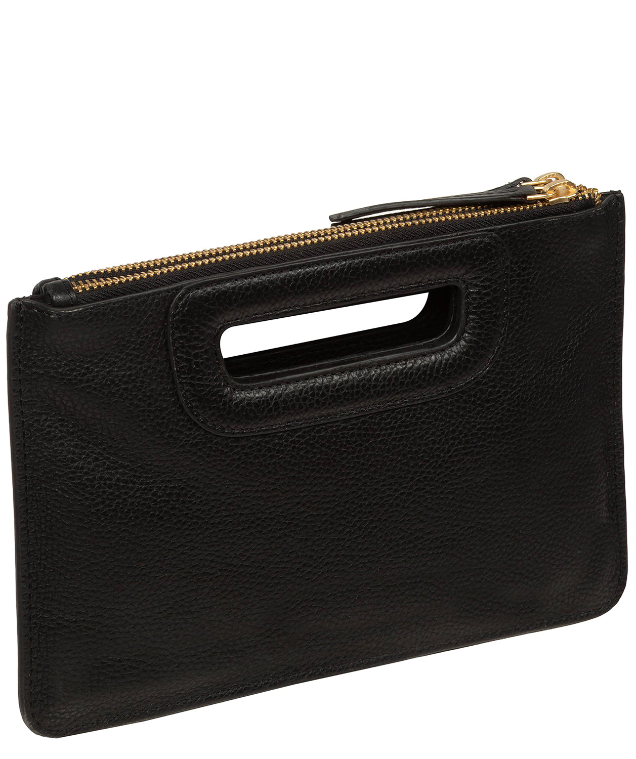 'Guinevere' Black Leather Clutch Bag