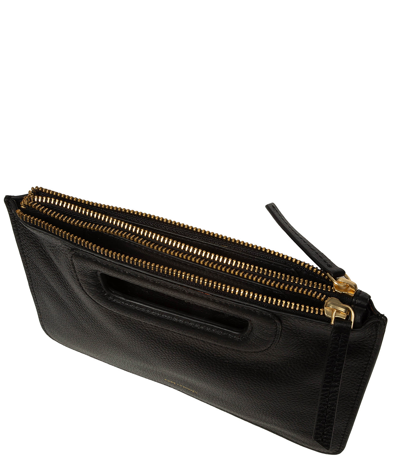 'Guinevere' Black Leather Clutch Bag