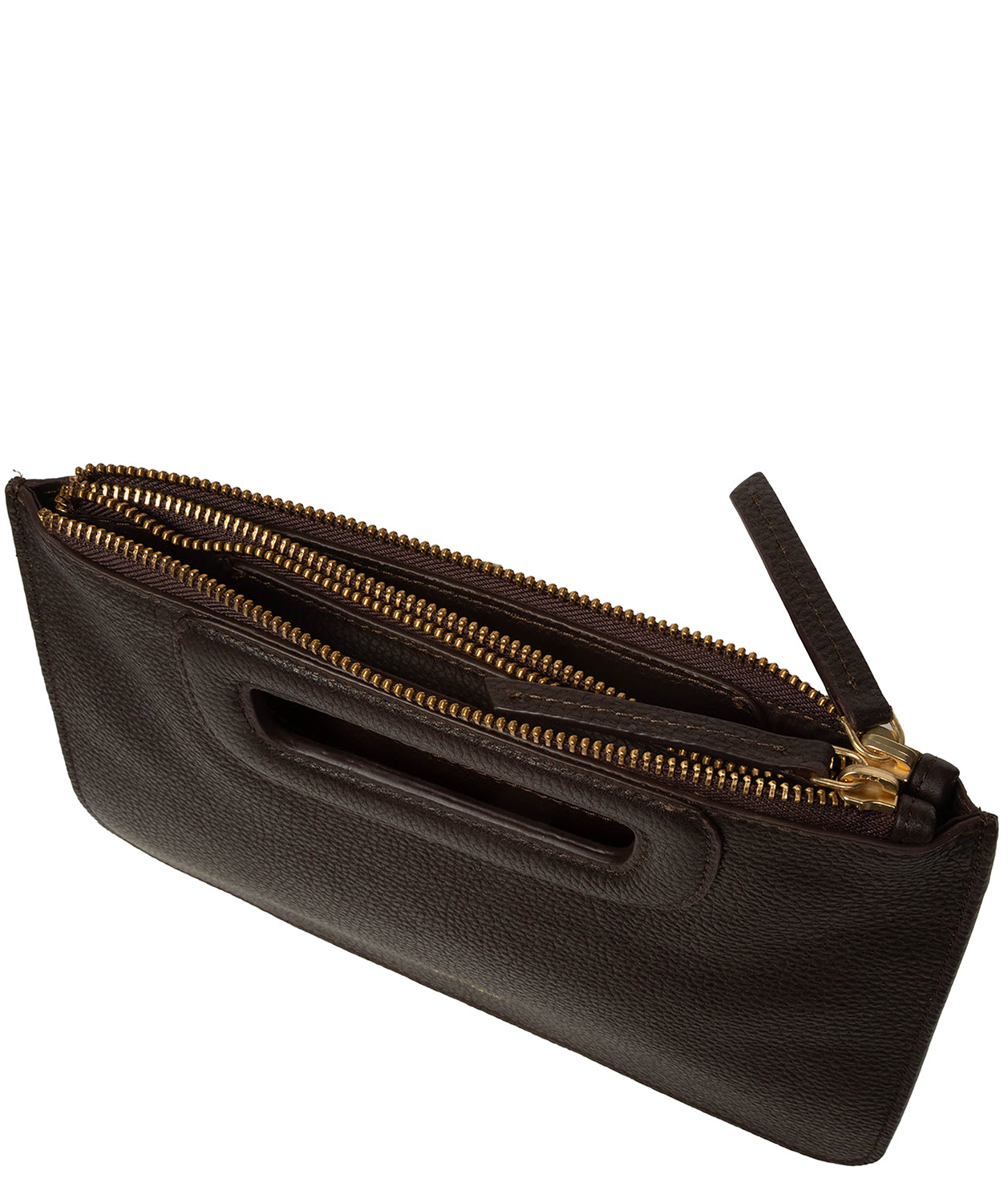 'Guinevere' Espresso Leather Clutch Bag