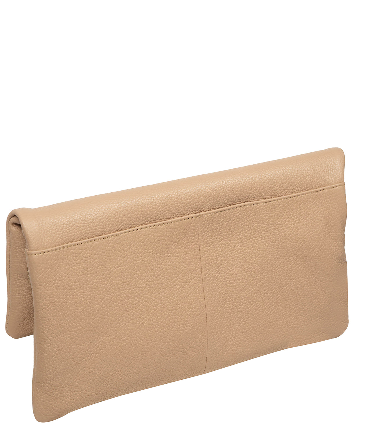 'Audrina' Latte Leather Clutch Bag