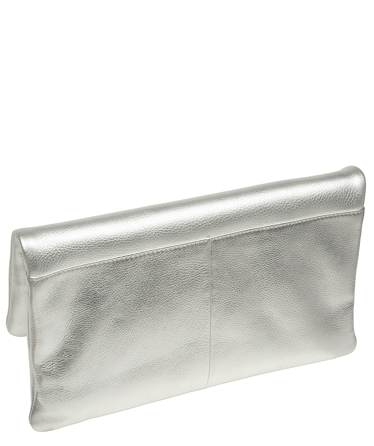 Audrina clutch side profile showing pebble grain texture