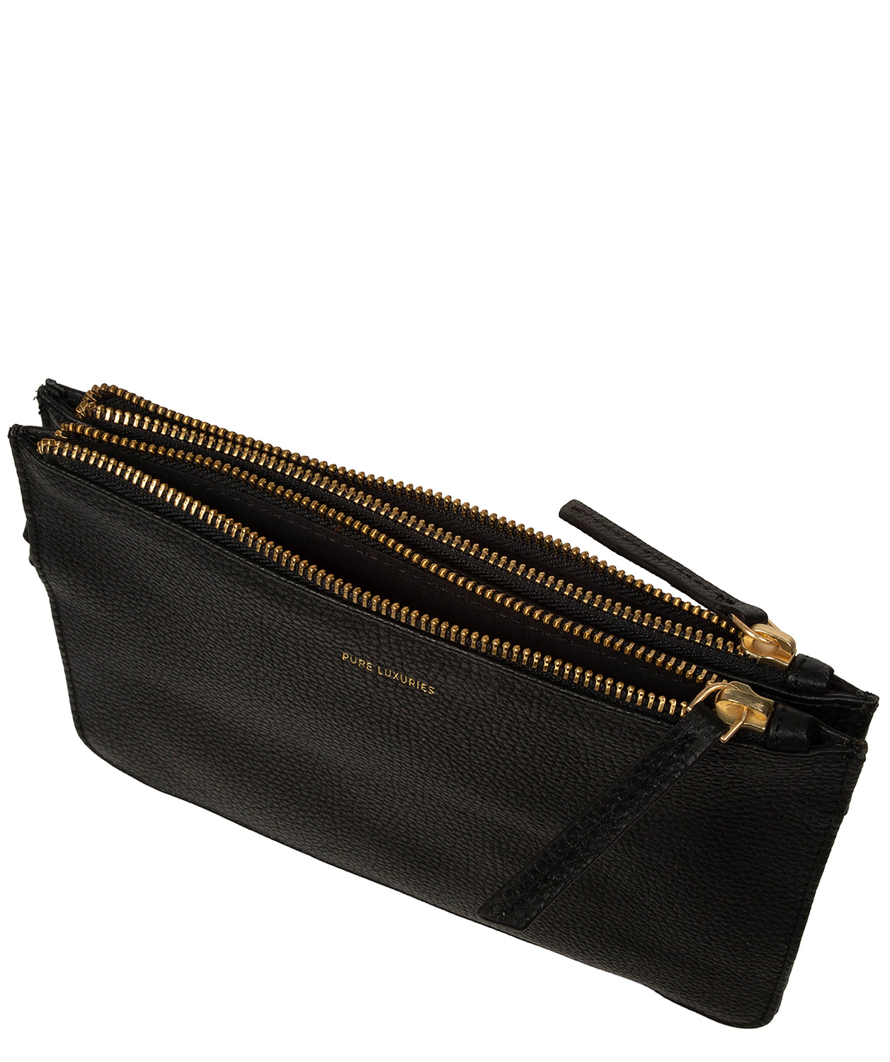 'Eleanor' Black Leather Clutch Bag