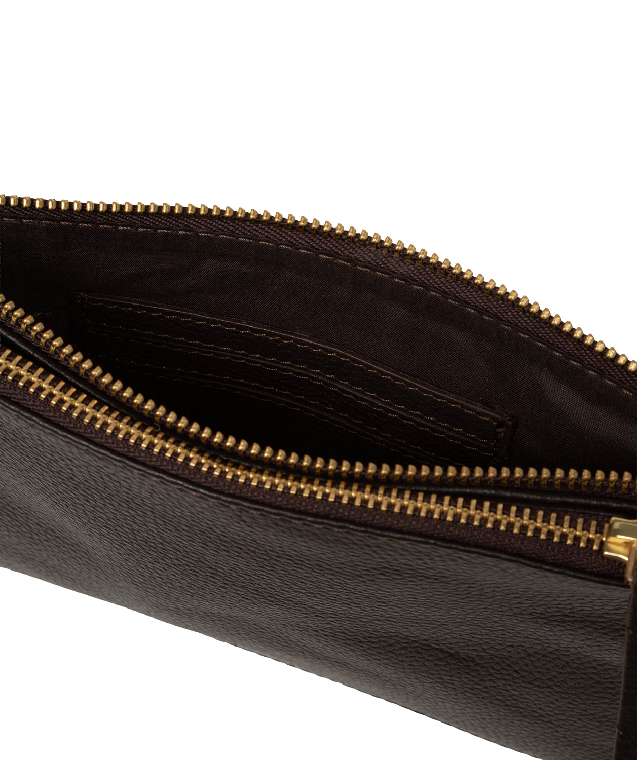'Eleanor' Espresso Leather Clutch Bag