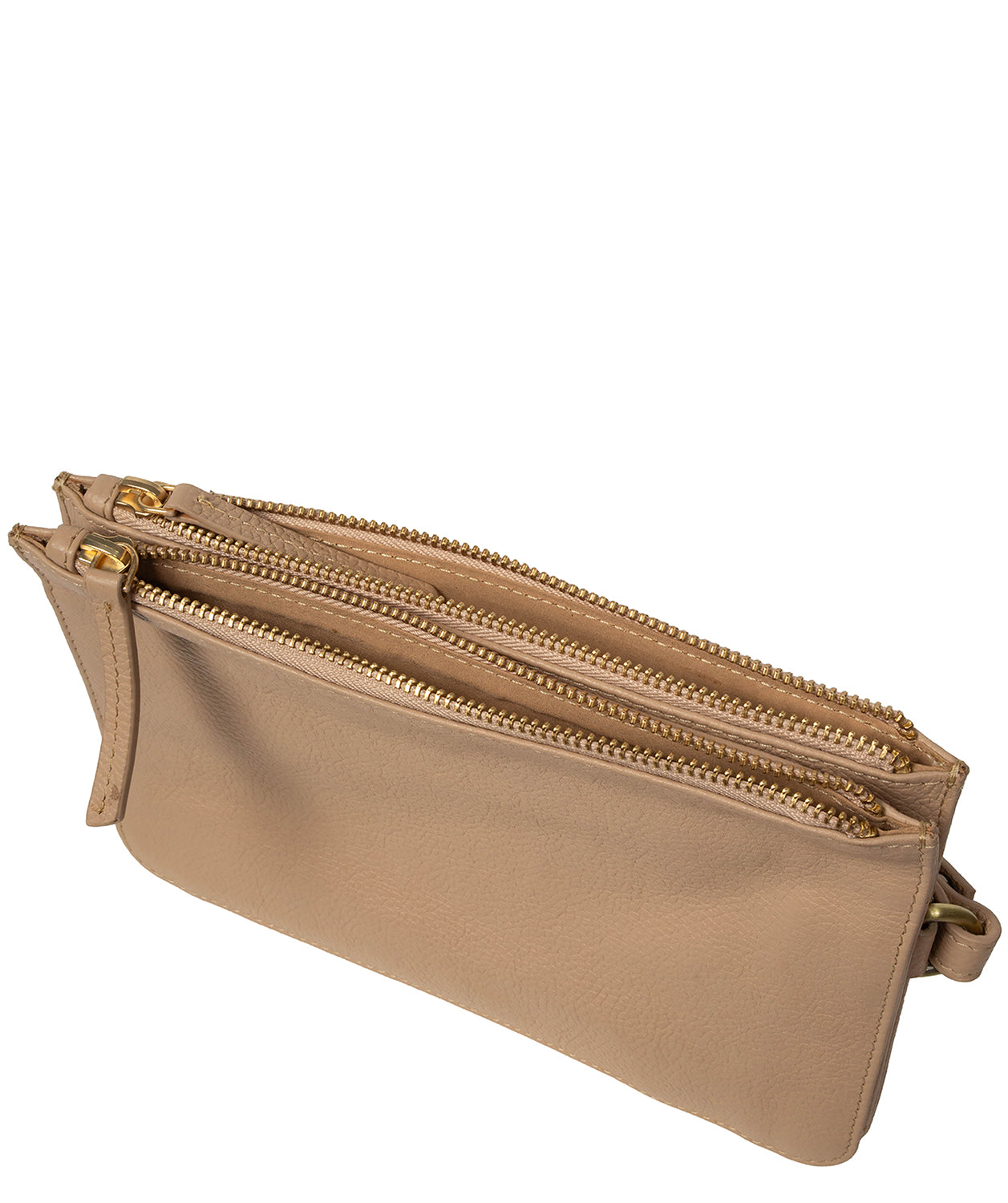 'Eleanor' Latte Leather Clutch Bag