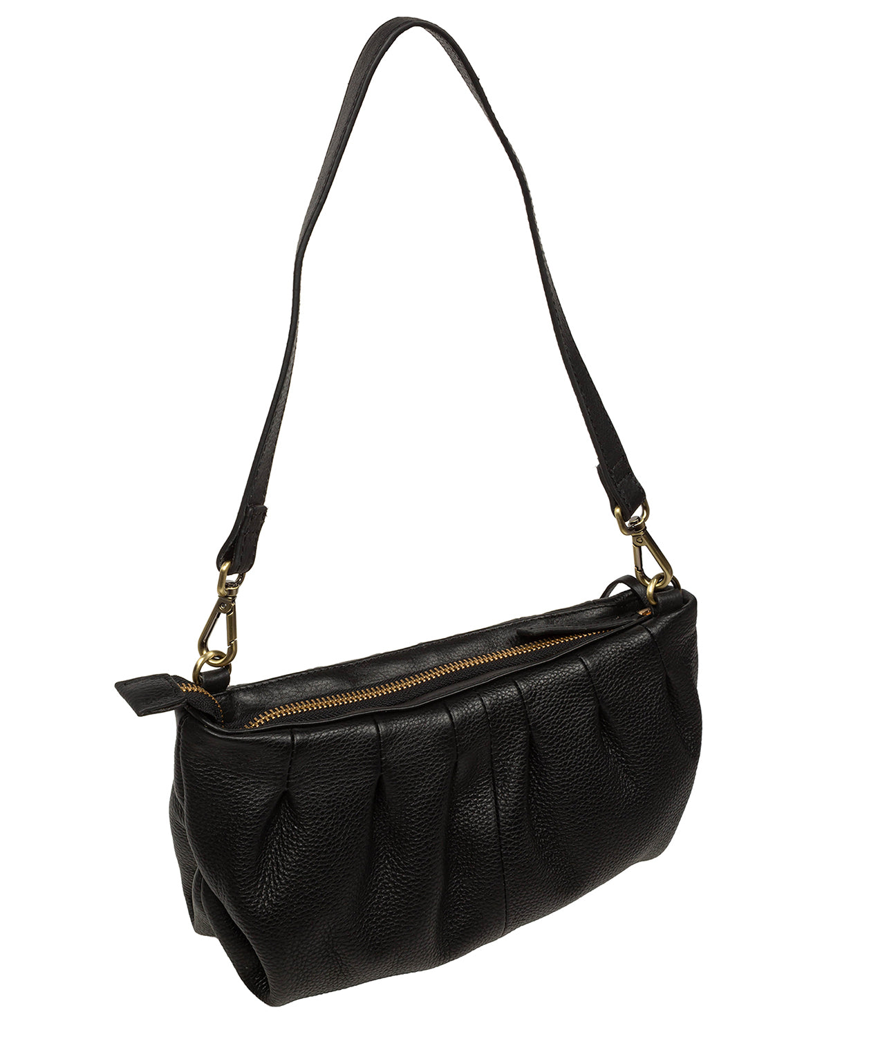 'Marcelline' Black Leather Evening and Clutch Bag