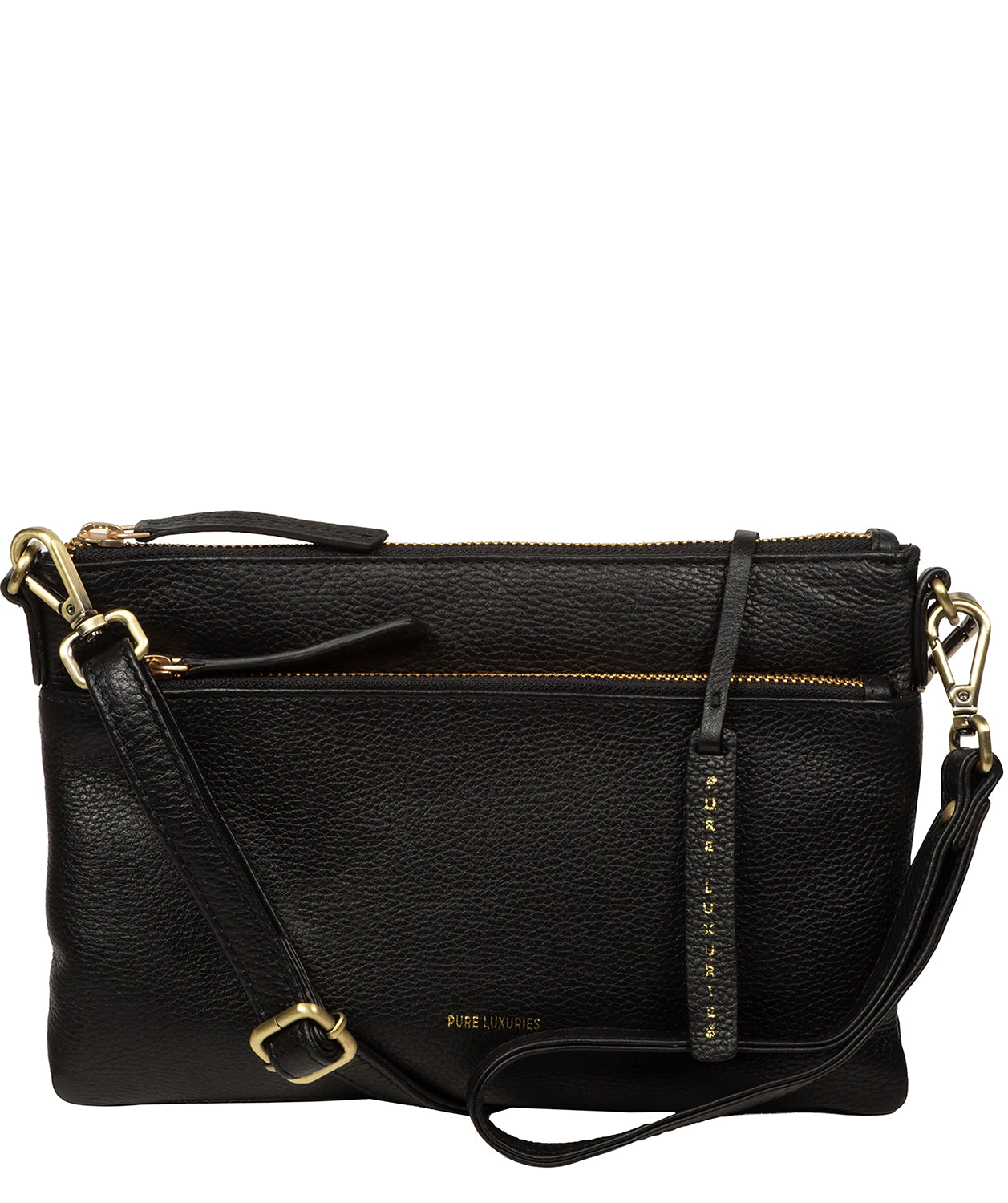 'Estelle' Black Leather Clutch and Cross Body Bag