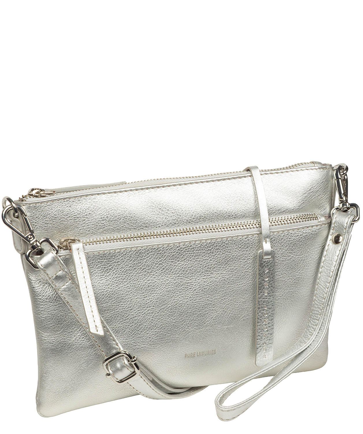 Pebble grain leather texture and hanging charm