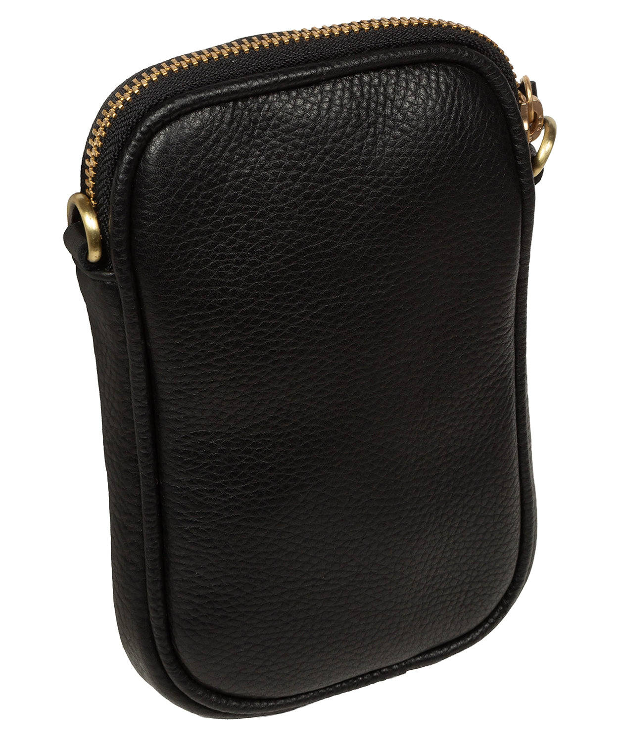 'Cosima' Black Leather Cross Body Phone Bag