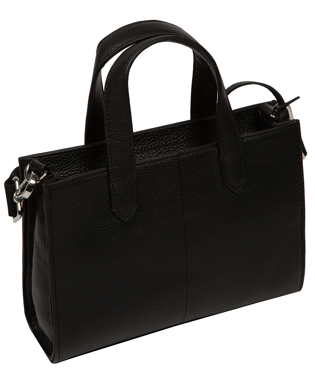 'Tatiana' Black Leather Cross Body Mini Grab Bag