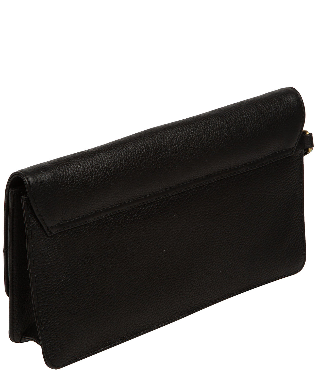 'Clarissa' Black Leather Clutch Bag
