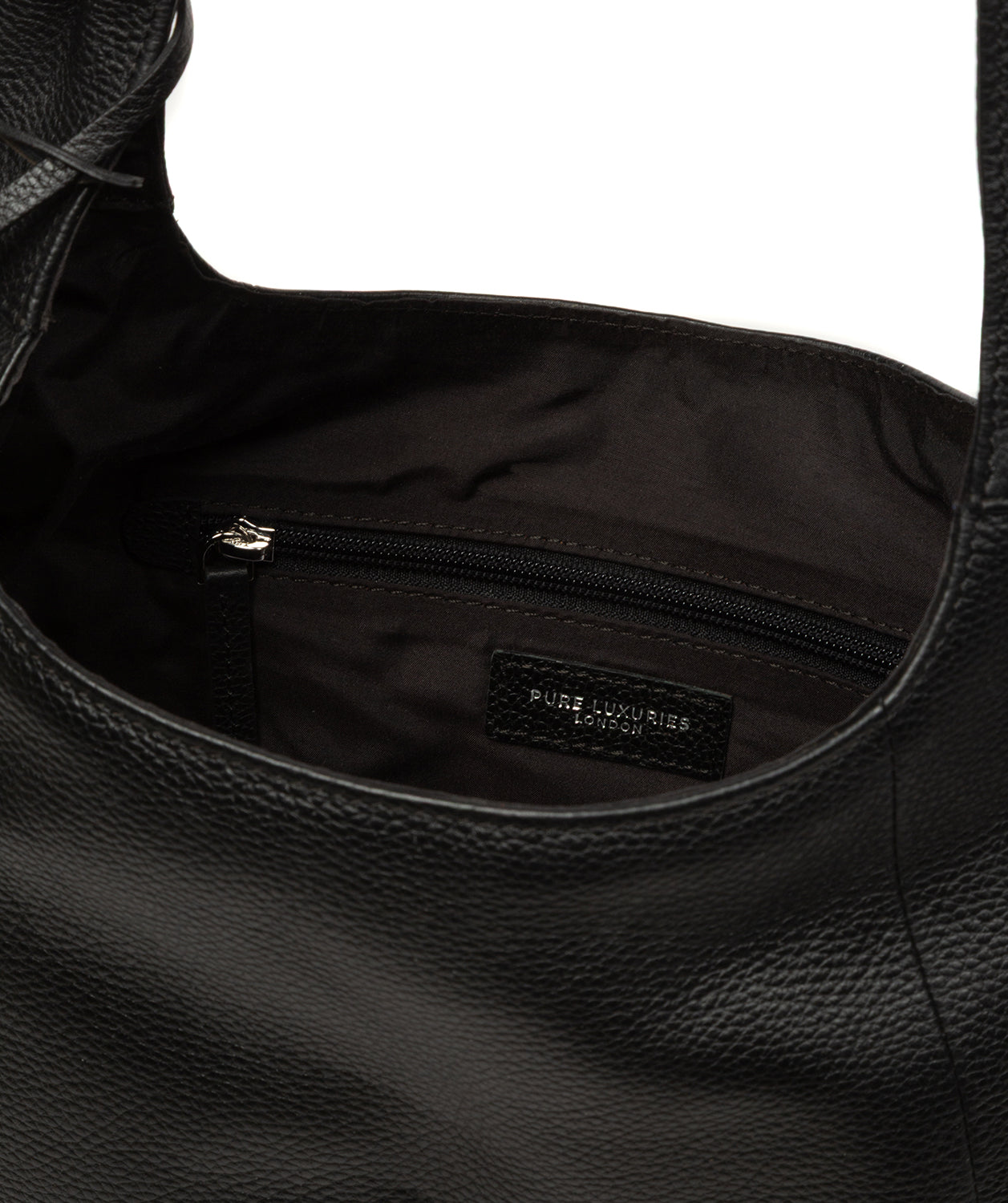 Grace leather shoulder bag tied handle and embossed logo detail