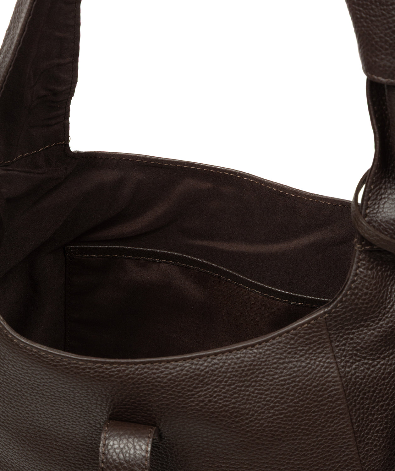 Leather texture detail showing pebble grain finish on Grace bag