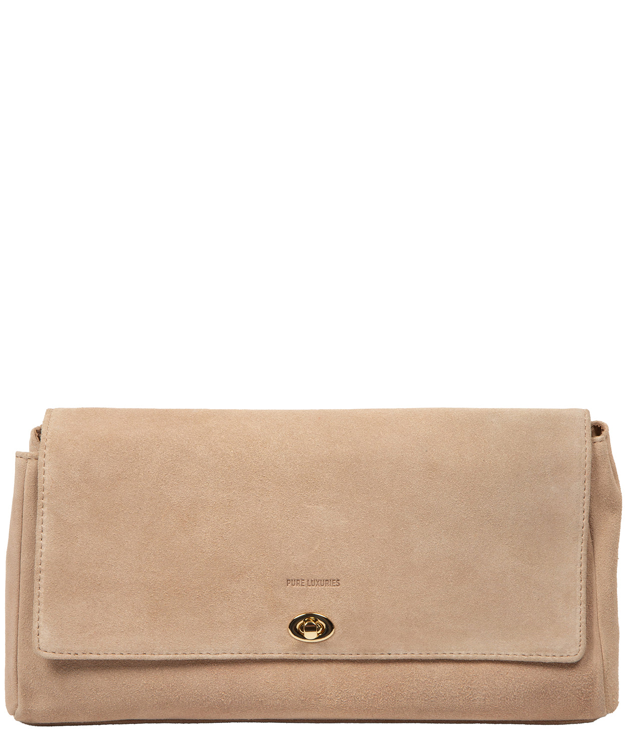 Hope clutch bag side profile with silver hardware