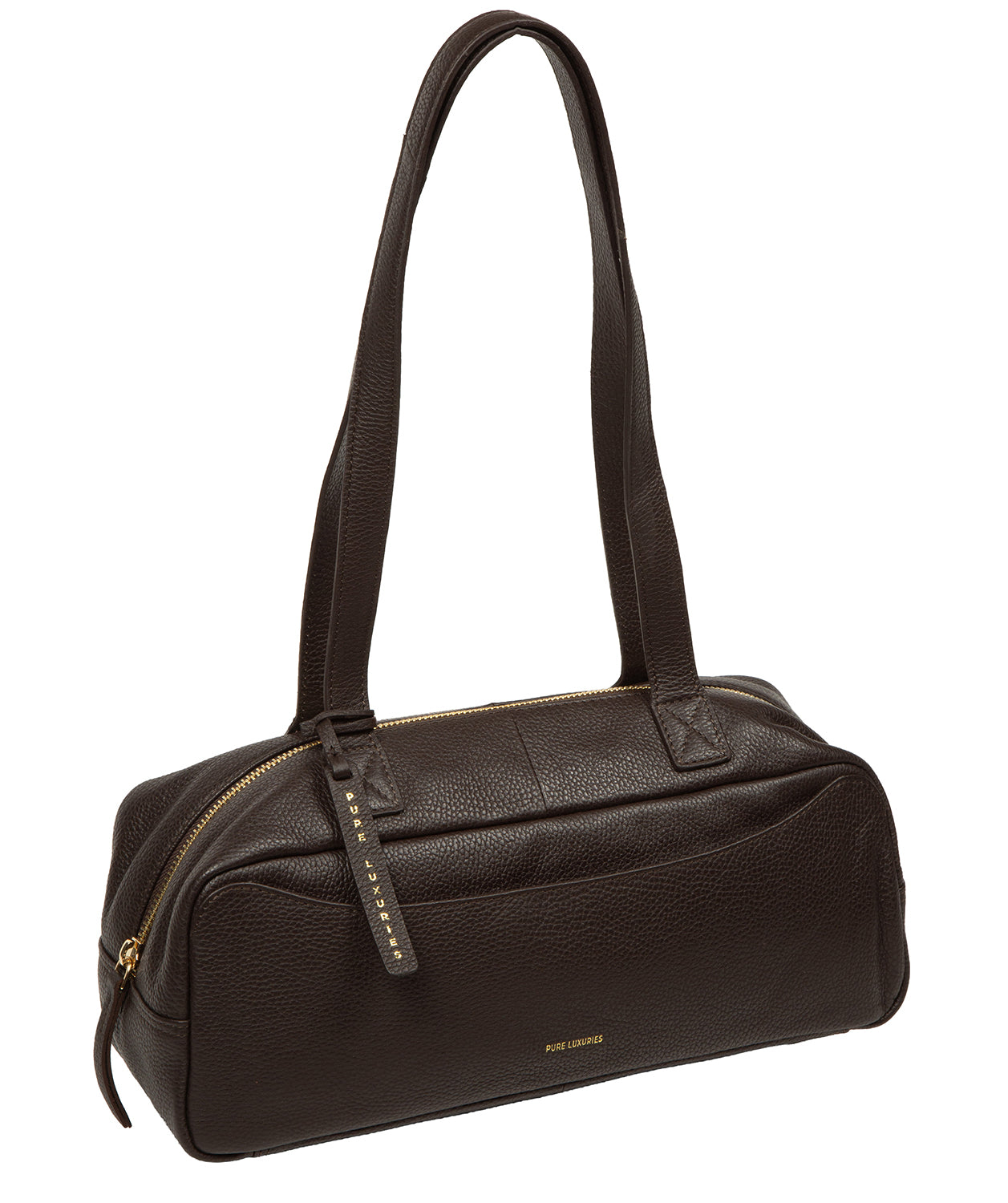 Mercy handbag blind embossed logo and hanging charm
