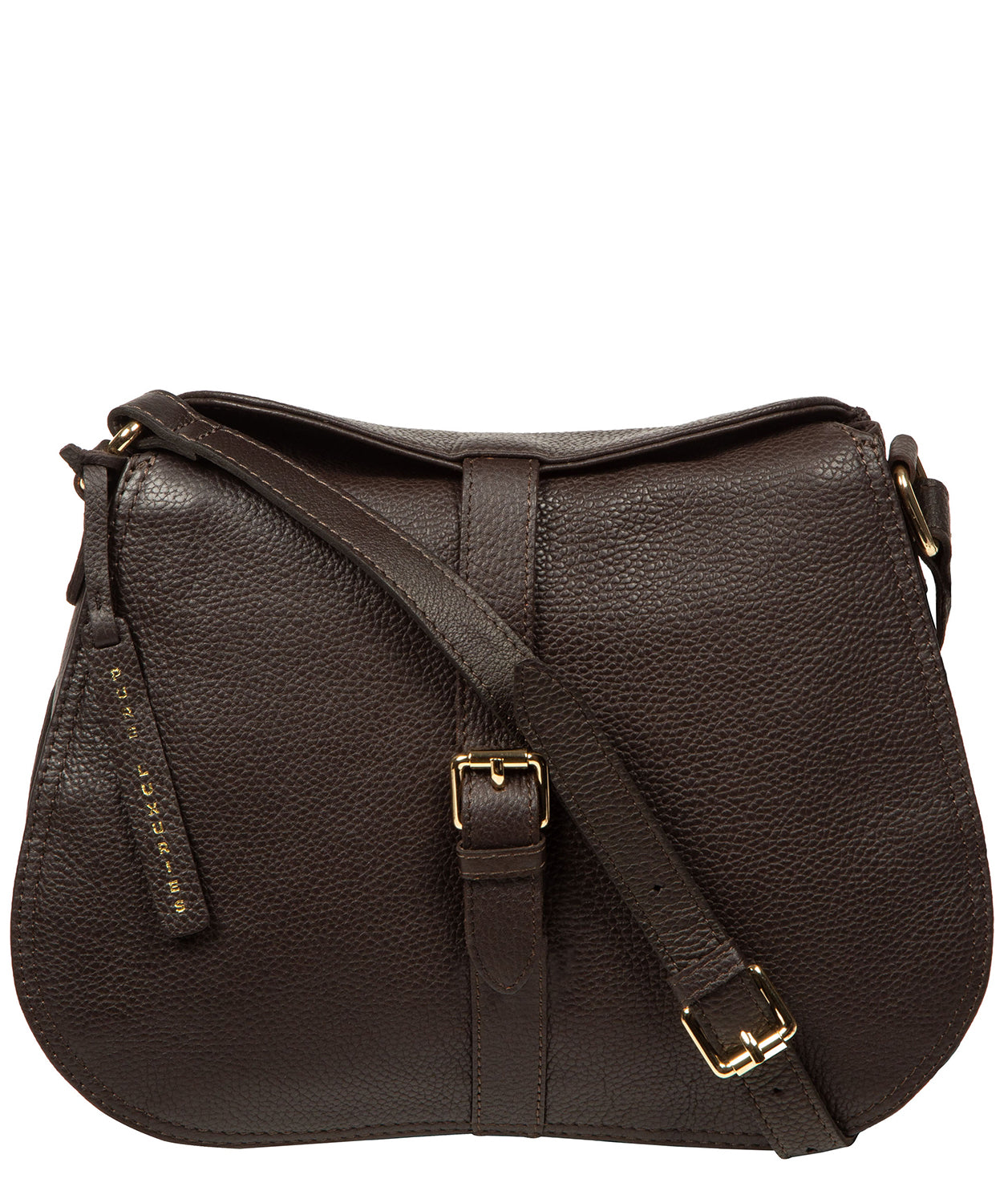 Soraya crossbody bag full view with mock buckle detail