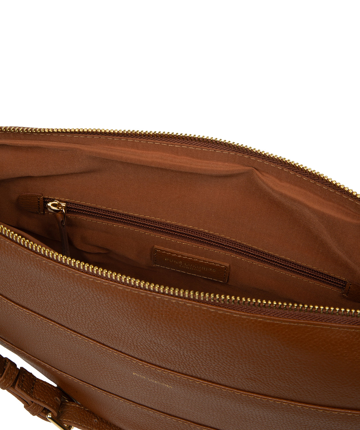 Interior slip and zipped pockets organisation