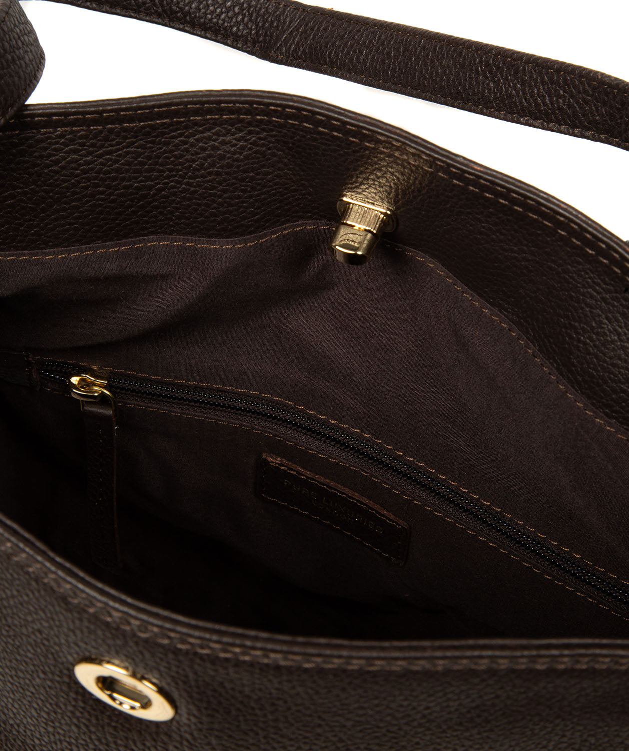 interior lined compartment with slip pocket