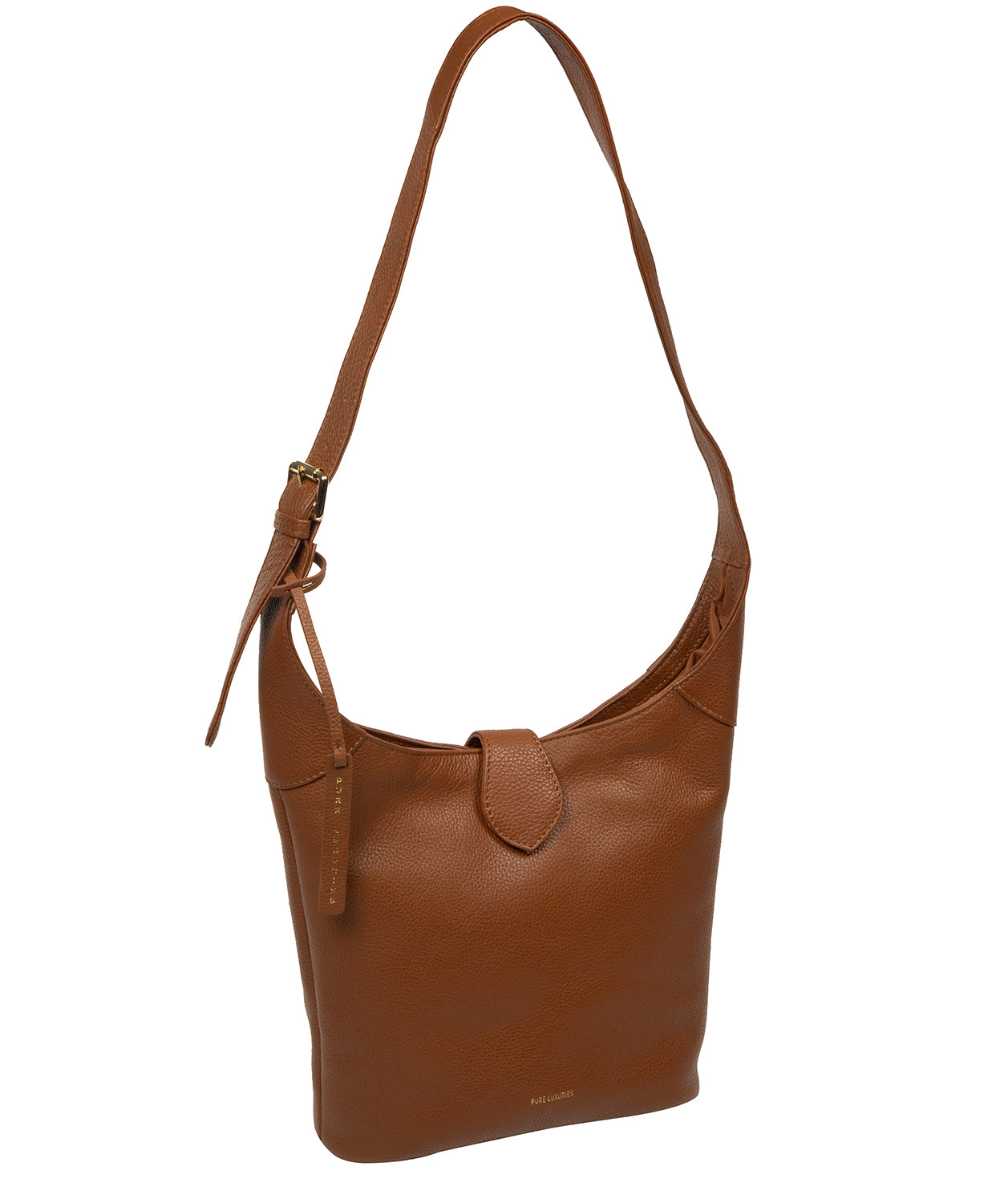 Adjustable leather shoulder strap with maximum 45cm drop length