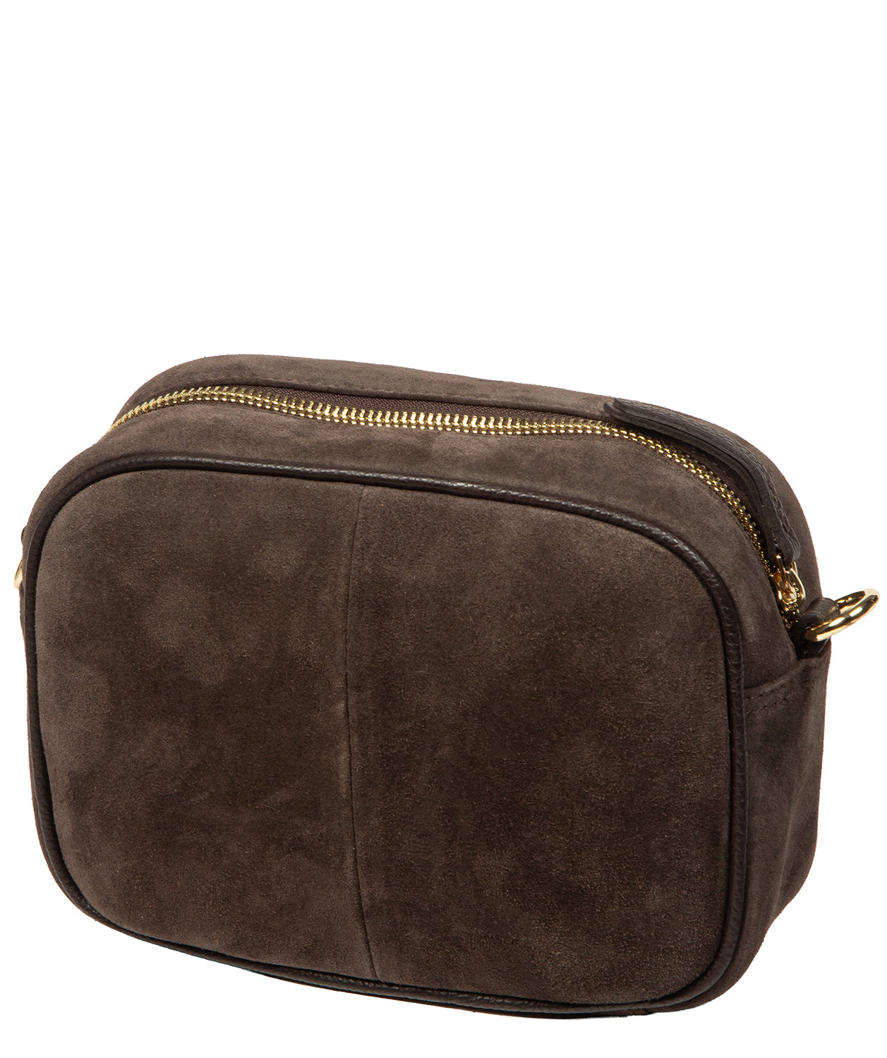 Fable crossbody bag showing zip-over top and gold hardware