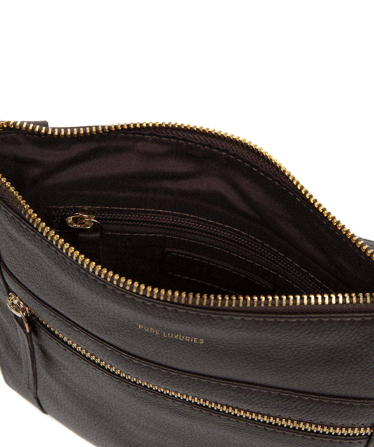 'Wren' Espresso Leather Cross Body Bag