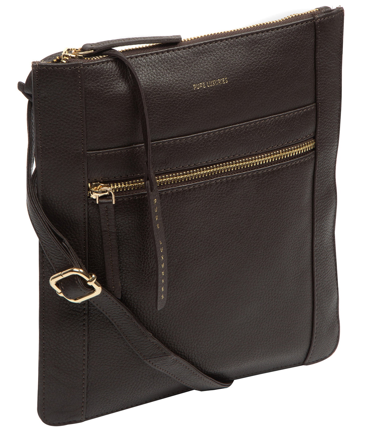 'Wren' Espresso Leather Cross Body Bag