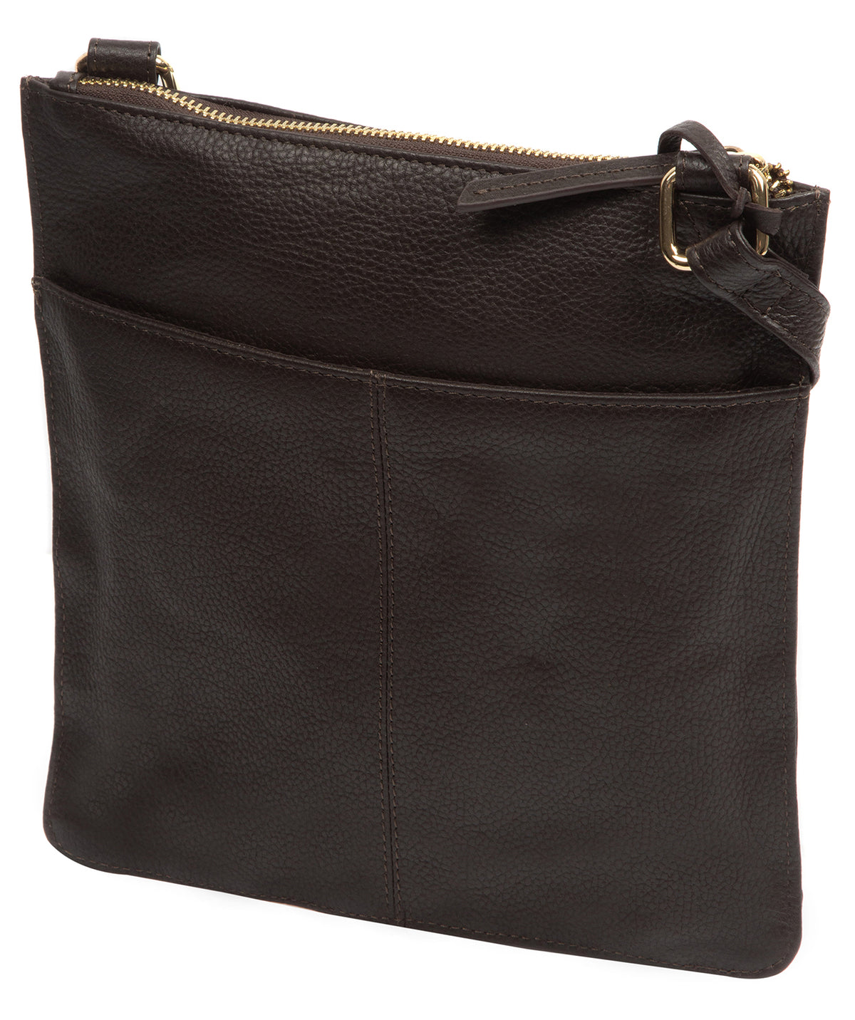 'Lucienne' Espresso Leather Cross Body Bag