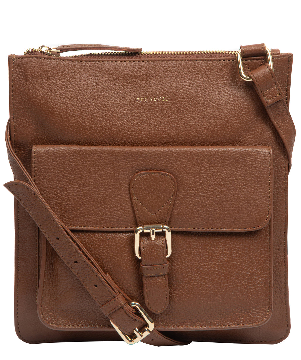 'Lucienne' Tan Leather Cross Body Bag