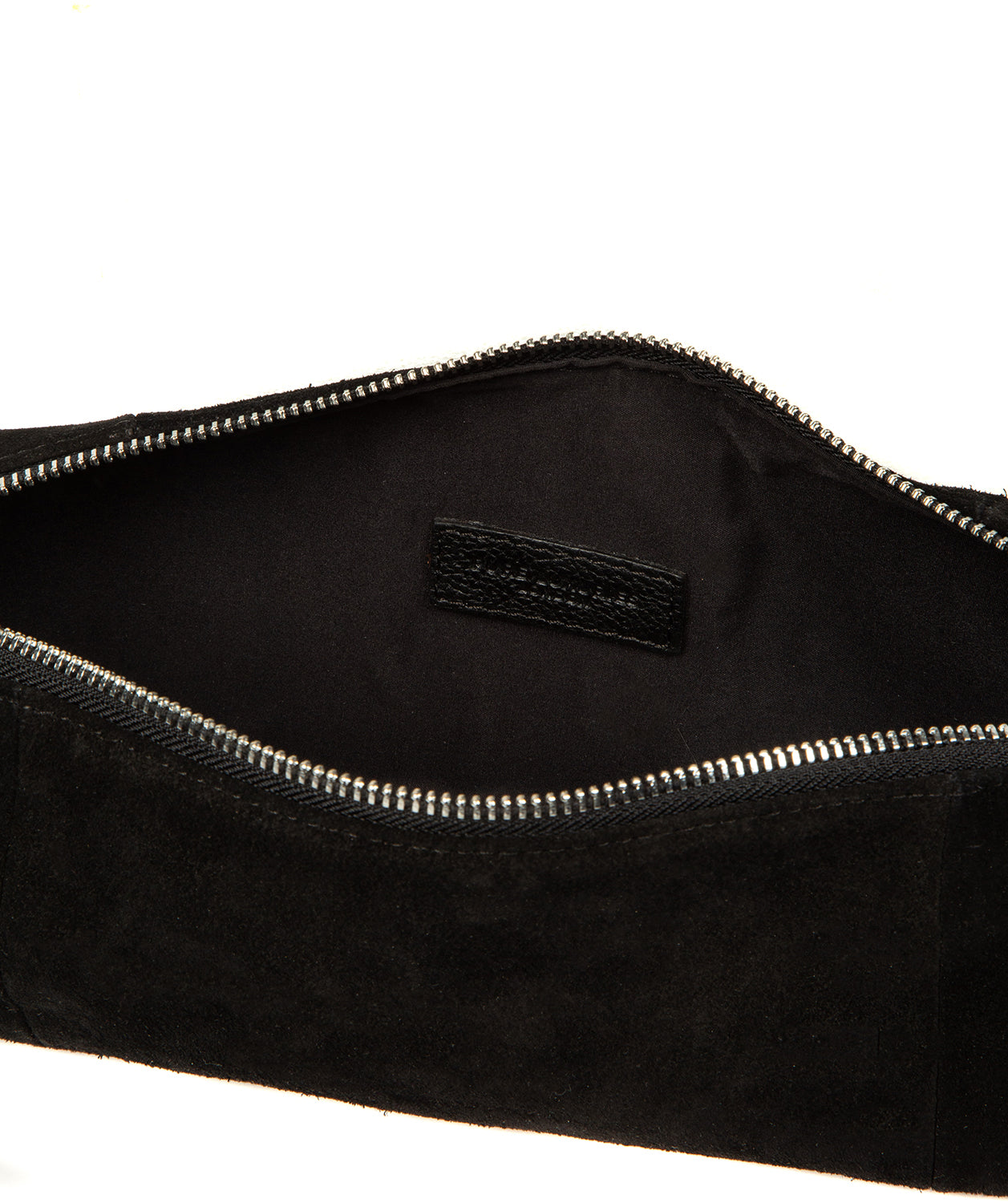 fully lined interior compartment and zip pocket detail