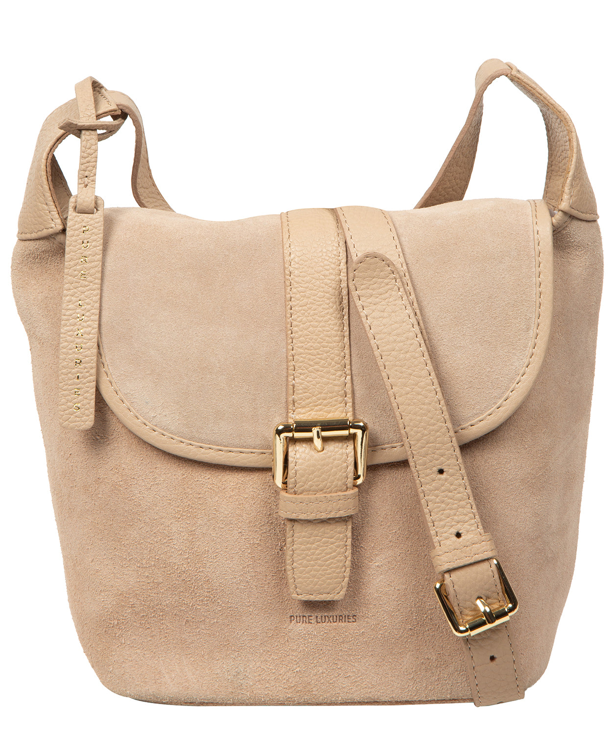 Aveline bag fold-over top with press stud fastener detail