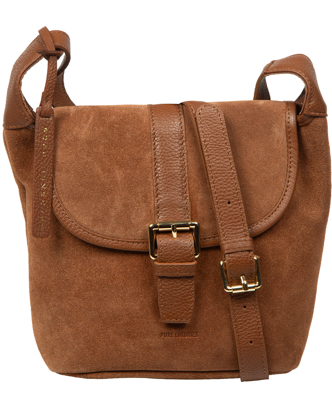Aveline crossbody bag with fold-over top and mock buckle