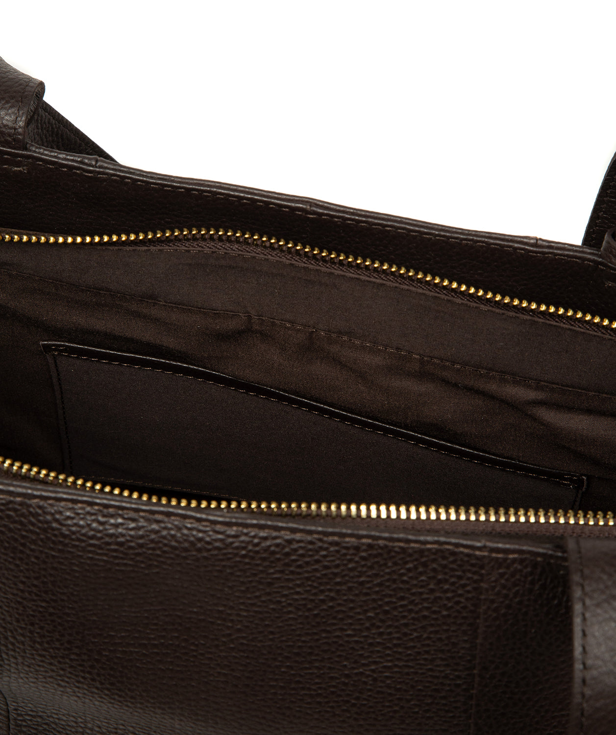 Close-up of pebble grain leather texture and craftsmanship