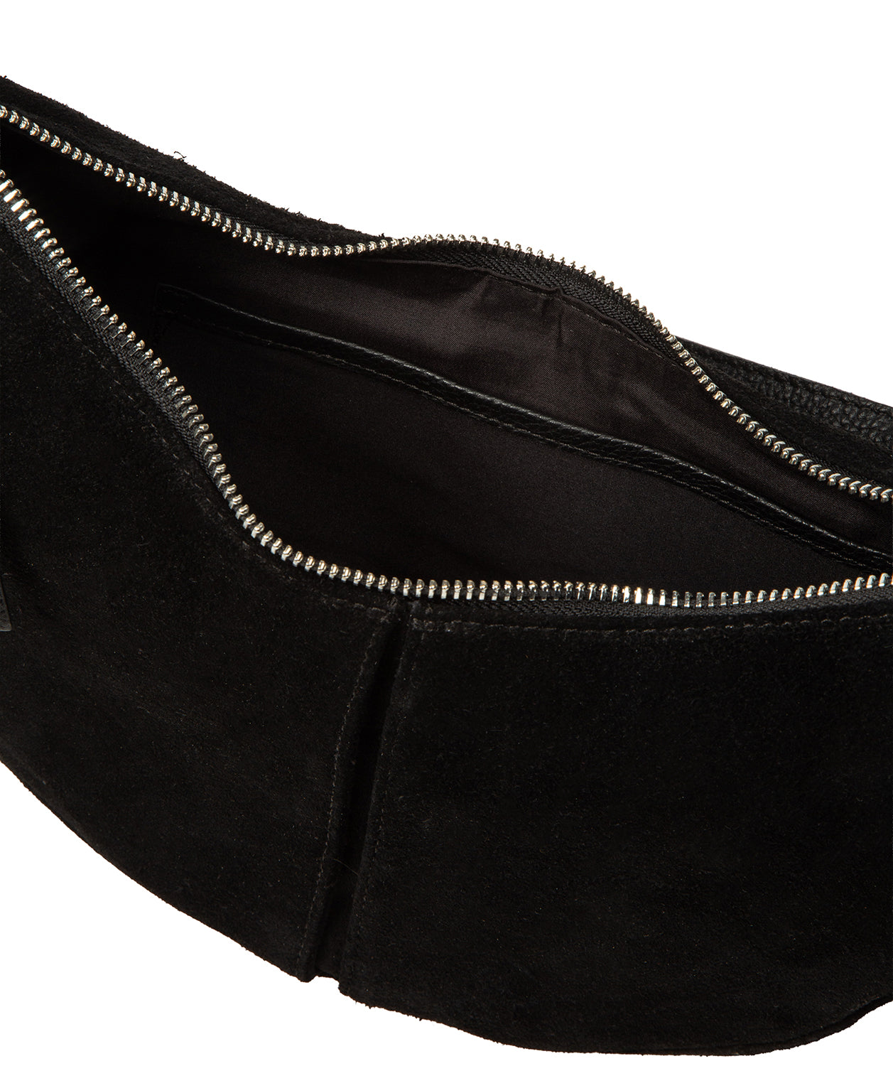Full product view showing black suede finish