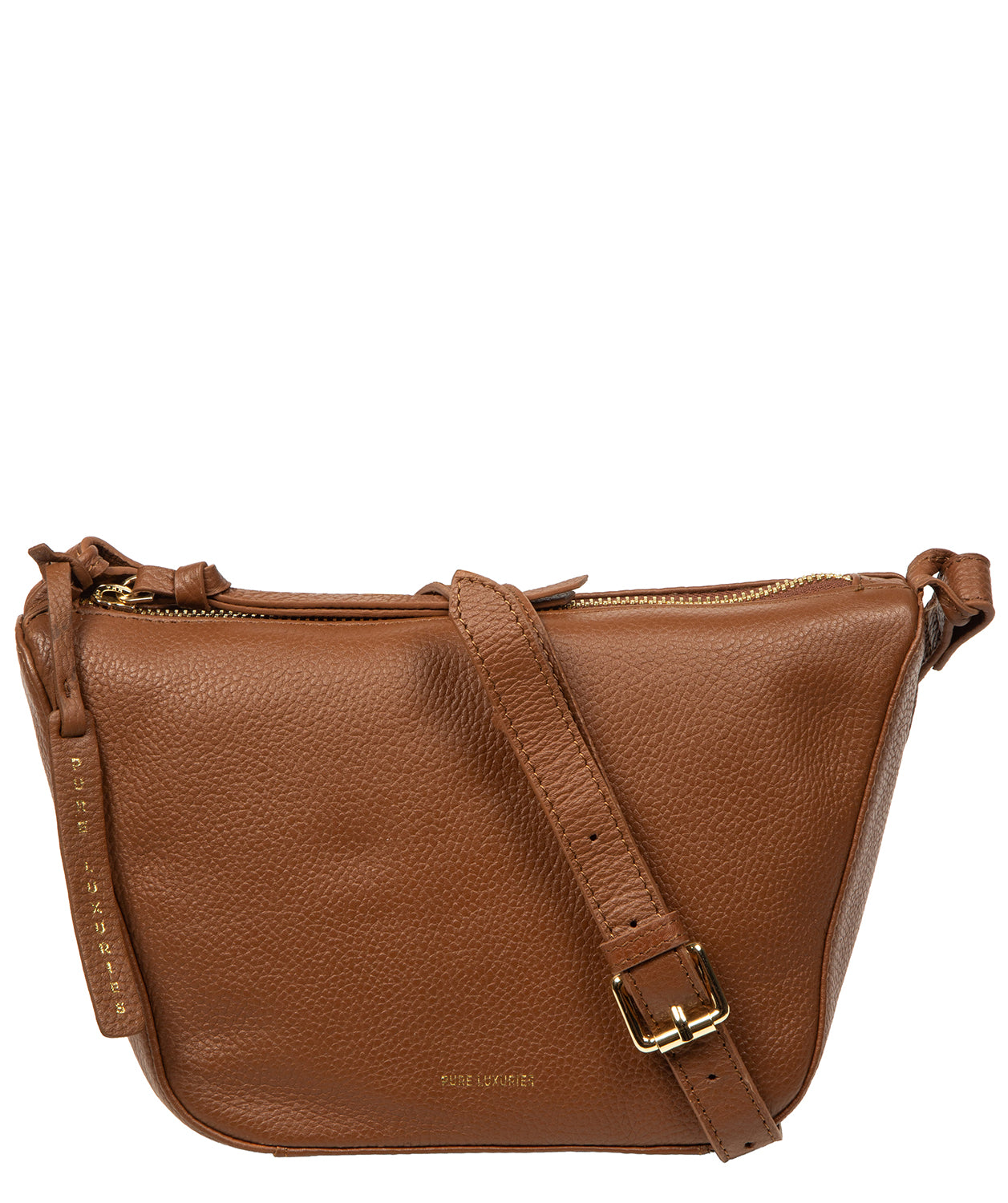 'Solene' Tan Leather Cross Body Bag
