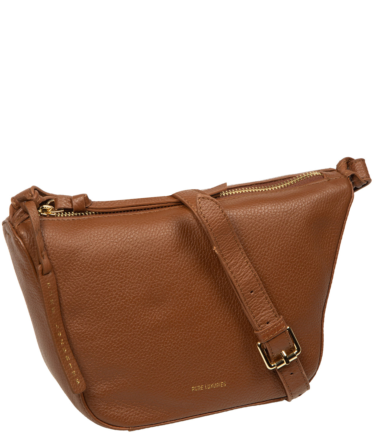 'Solene' Tan Leather Cross Body Bag
